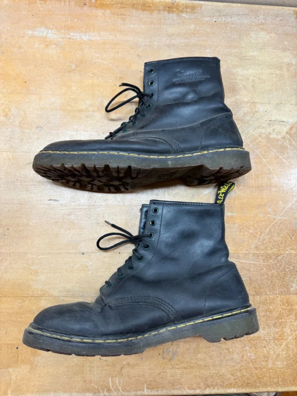 DOC MARTENS Black Lace Up Boots Mens Size 13